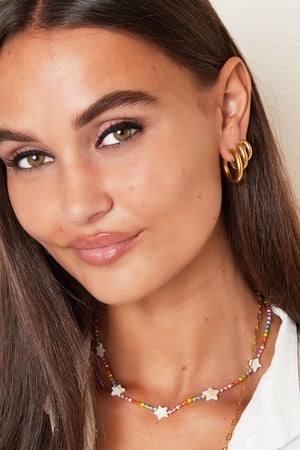 Basic creoles earrings - large Gold Color Stainless Steel h5 Picture2